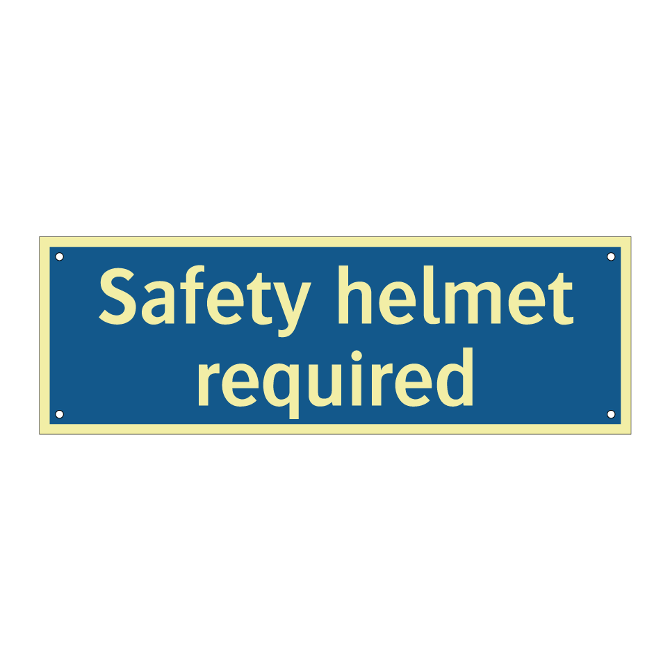Safety helmet required