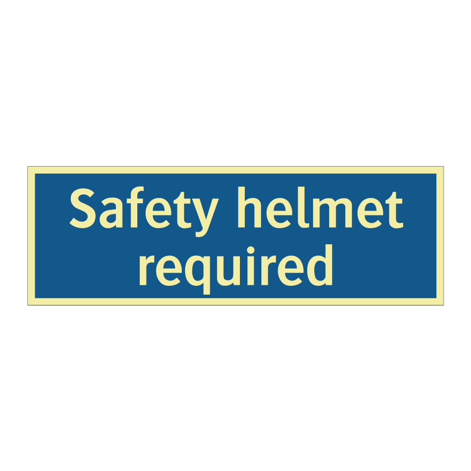 Safety helmet required