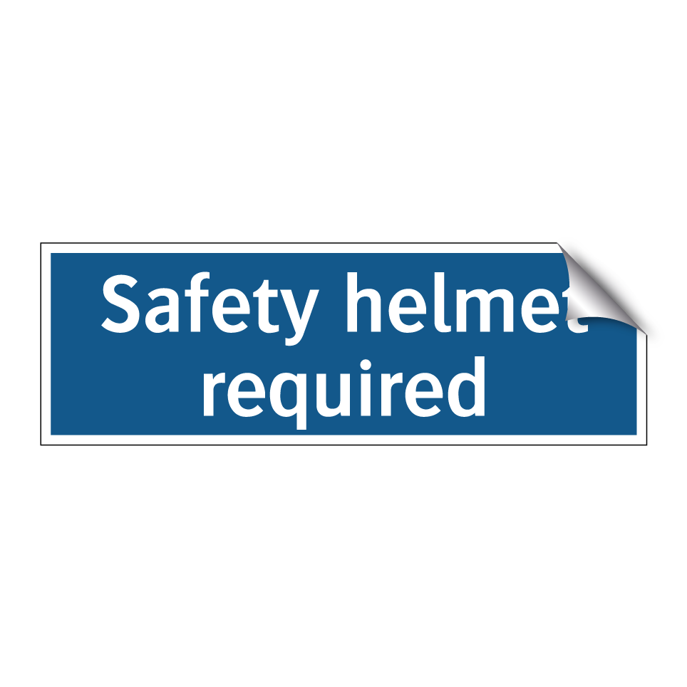 Safety helmet required