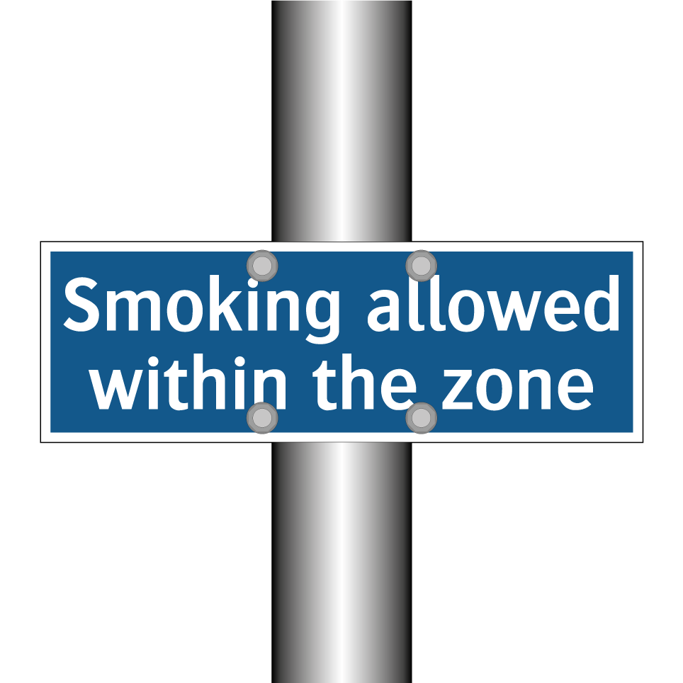 Smoking allowed within the zone