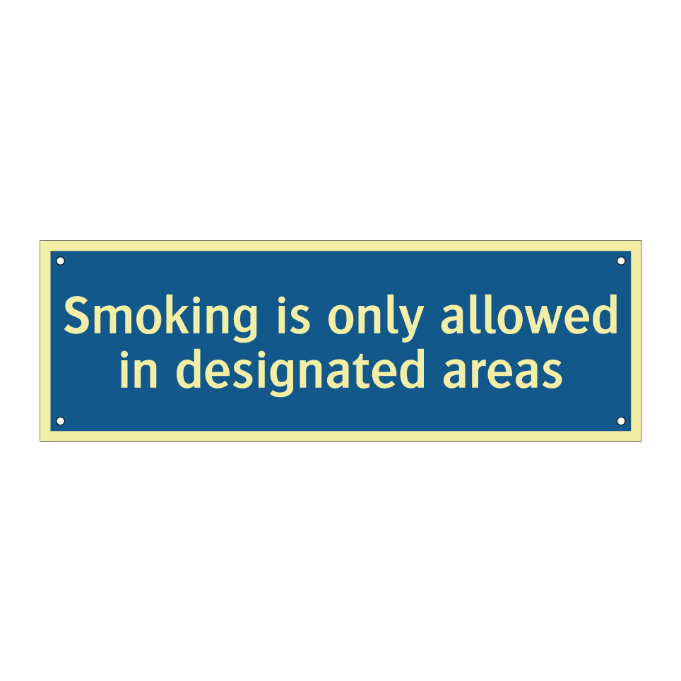 Smoking is only allowed in designated areas