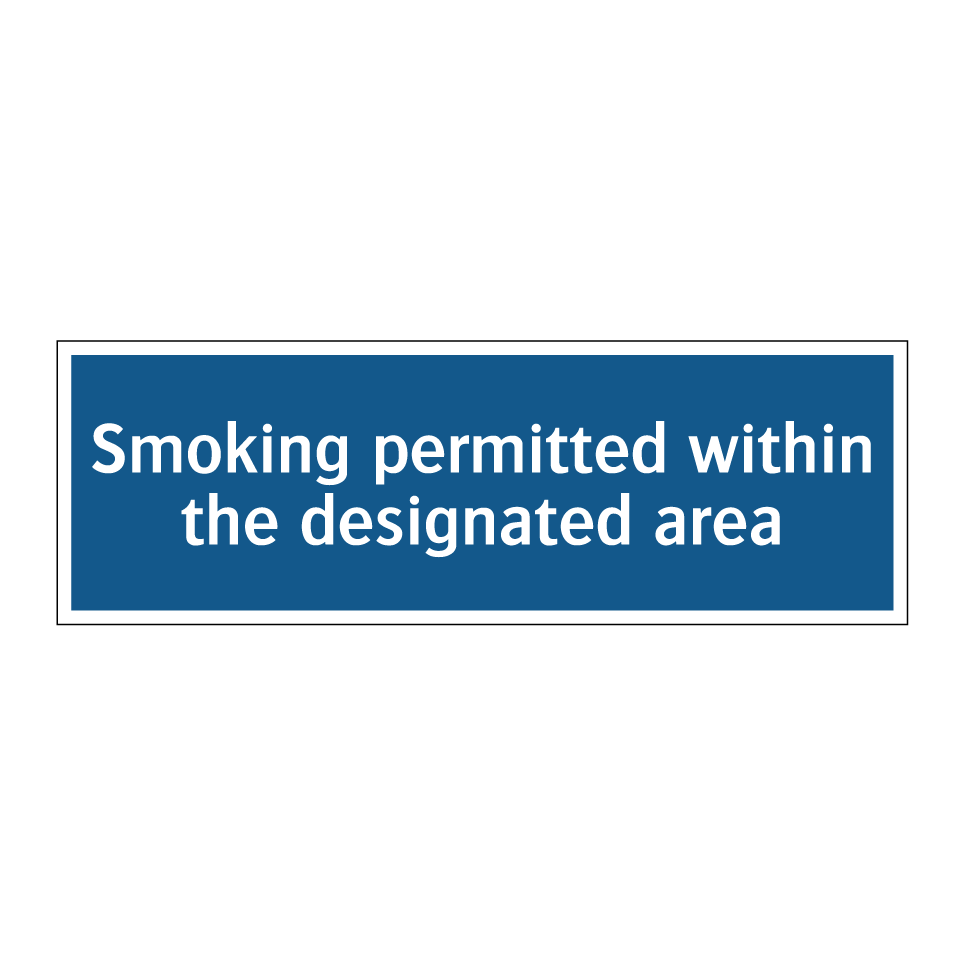 Smoking permitted within the designated area