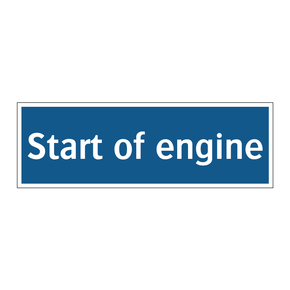 Start of engine