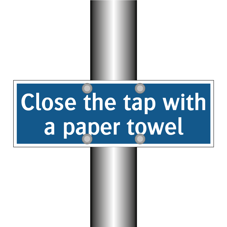Close the tap with a paper towel