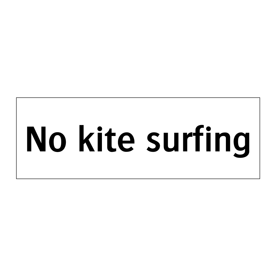 No kite surfing