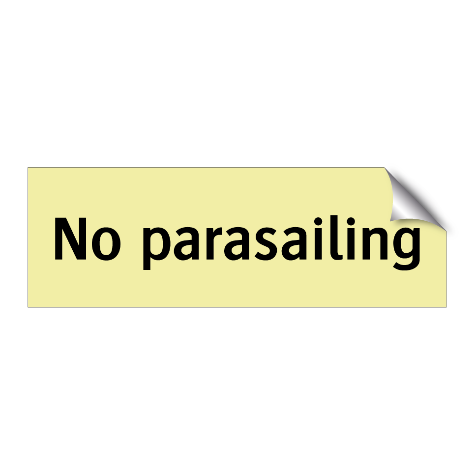 No parasailing