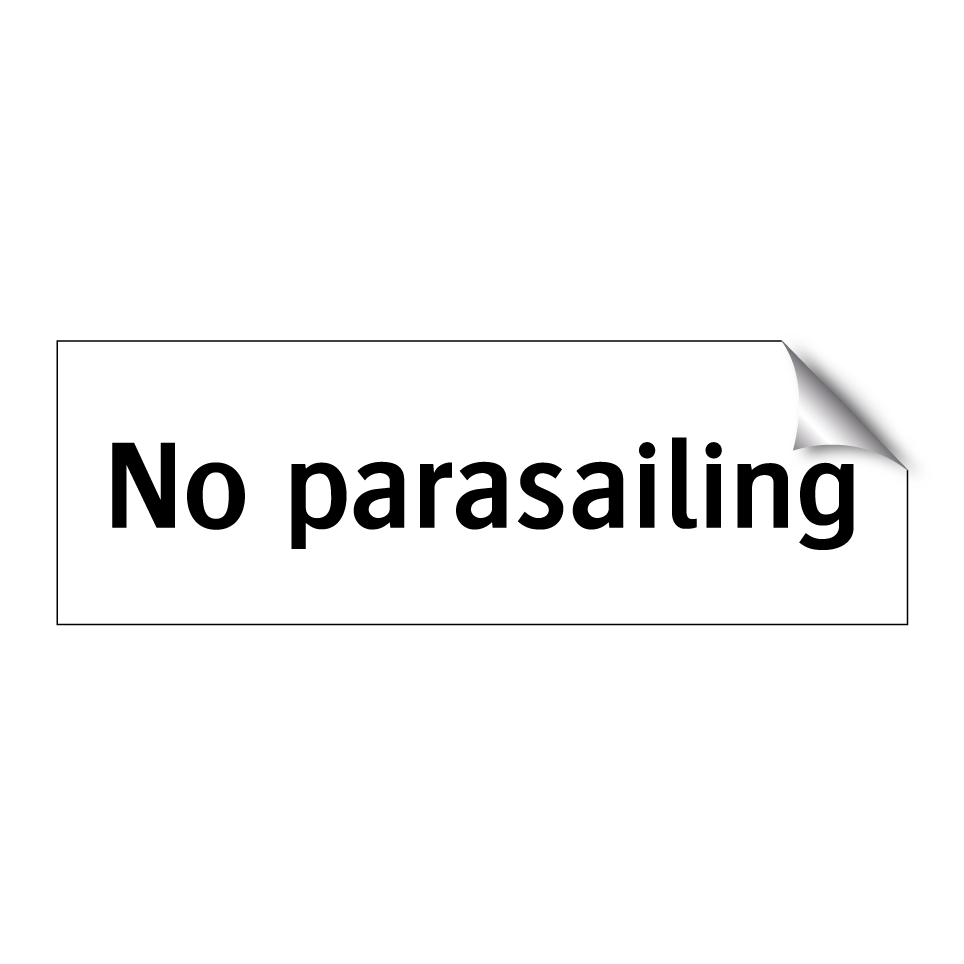 No parasailing