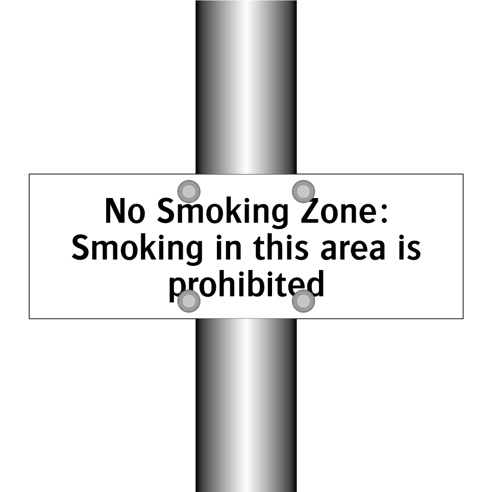 No Smoking Zone: Smoking in this area is prohibited