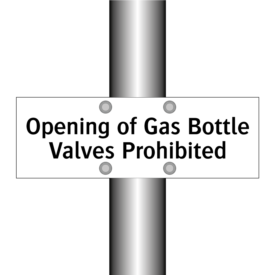Opening of Gas Bottle Valves Prohibited