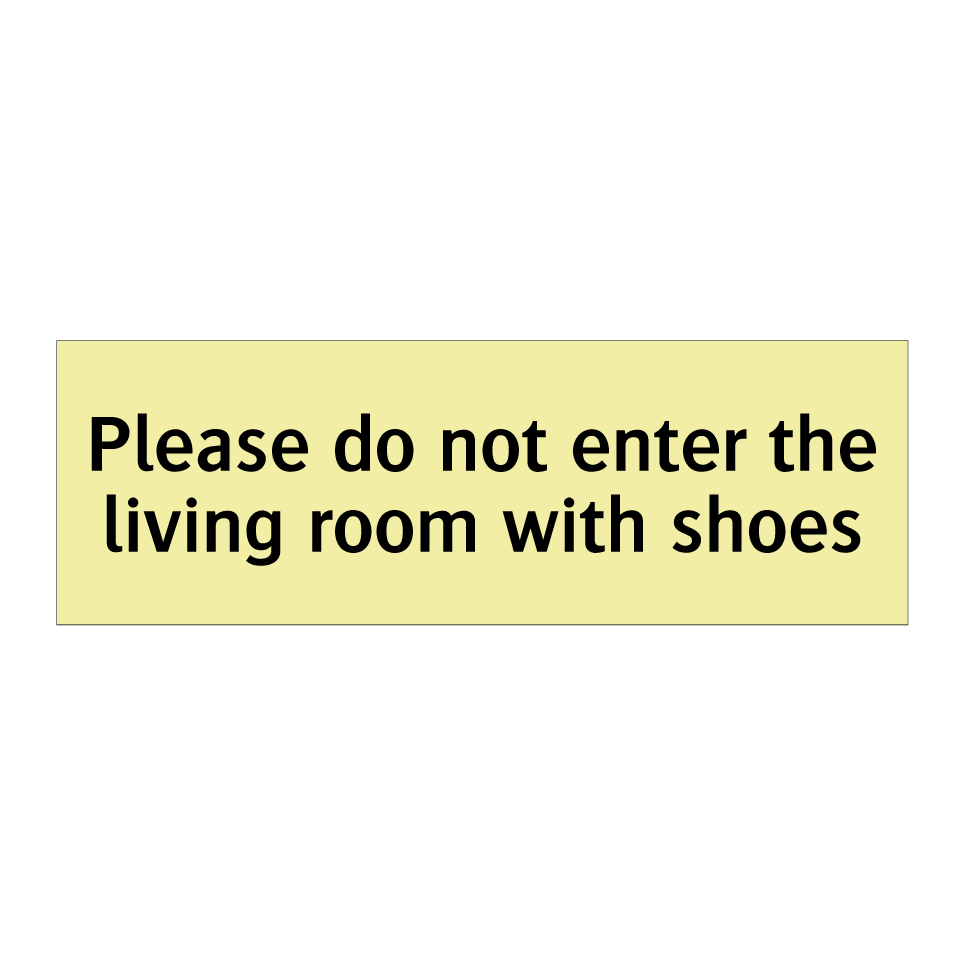 Please do not enter the living room with shoes