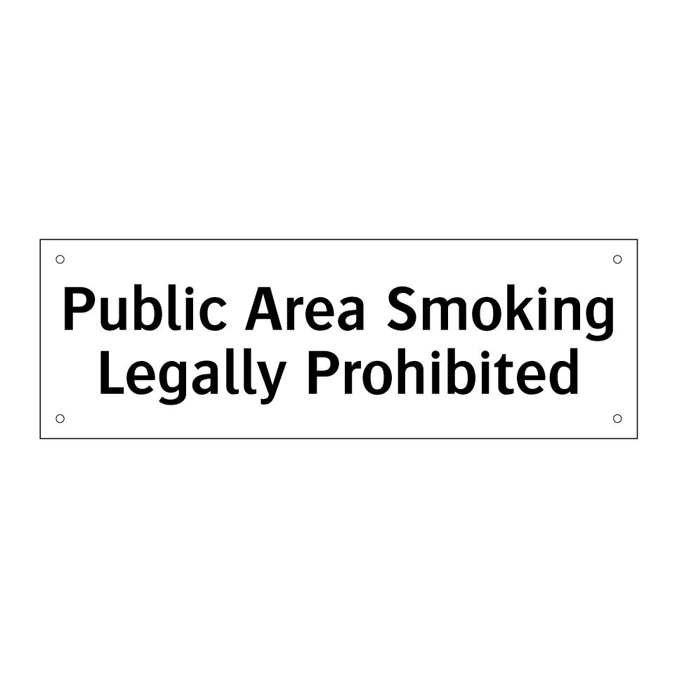 Public Area Smoking Legally Prohibited