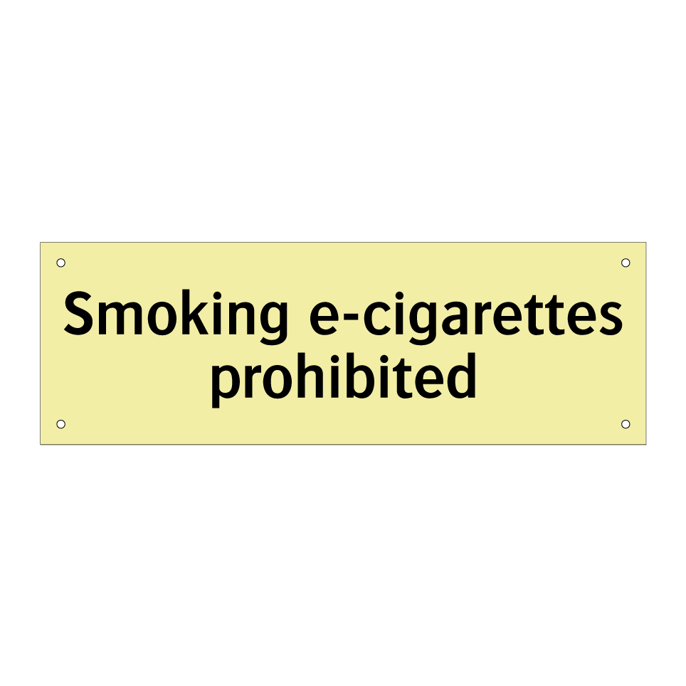 Smoking e-cigarettes prohibited