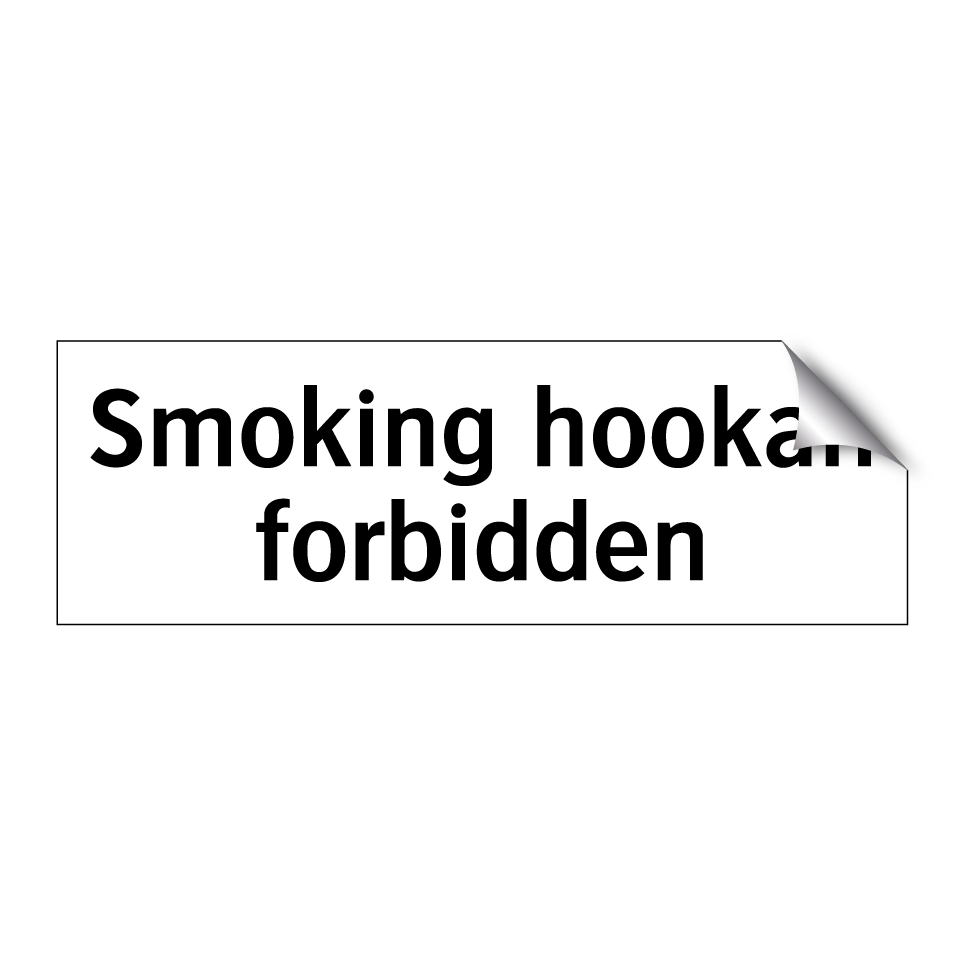 Smoking hookah forbidden