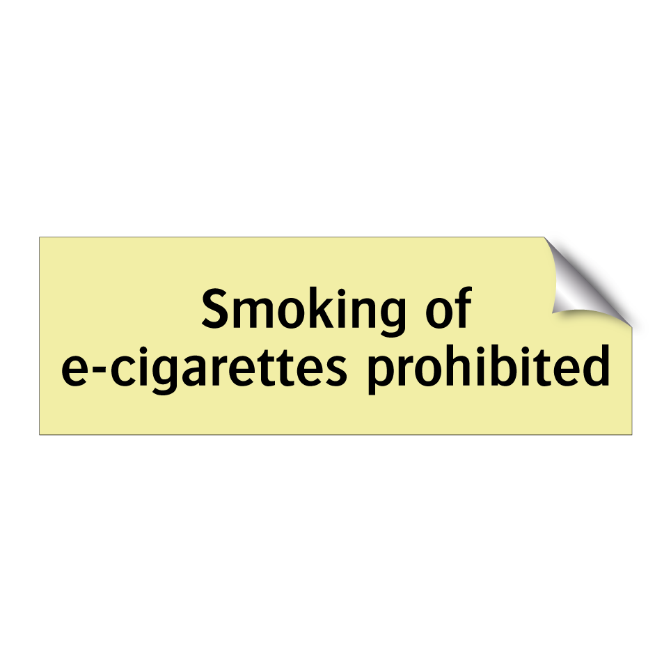 Smoking of e-cigarettes prohibited