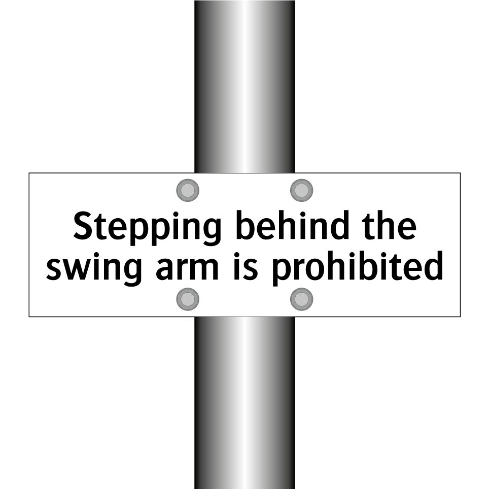 Stepping behind the swing arm is prohibited
