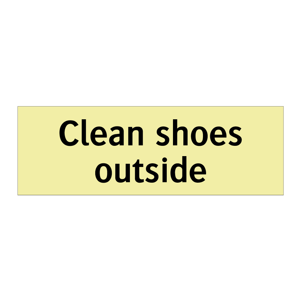 Clean shoes outside