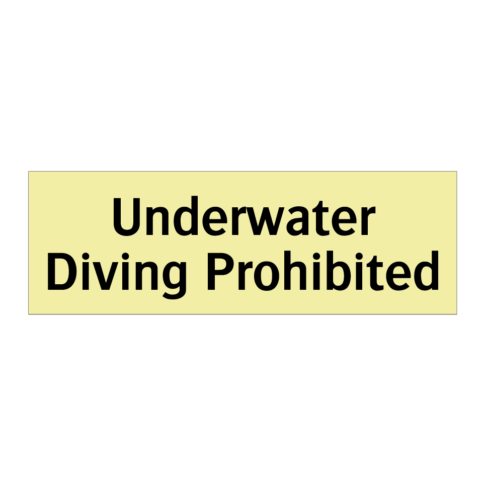 Underwater Diving Prohibited