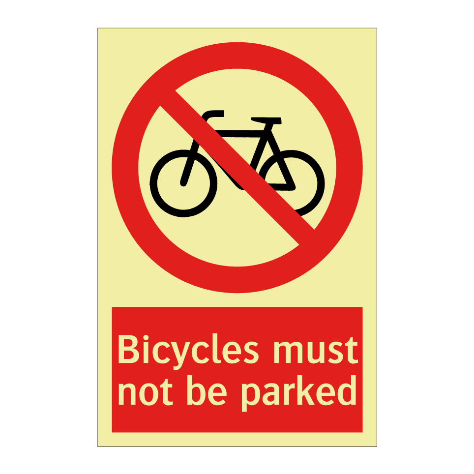 Bicycles must not be parked