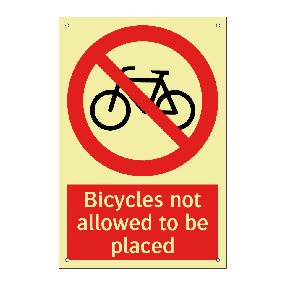 Bicycles not allowed to be placed