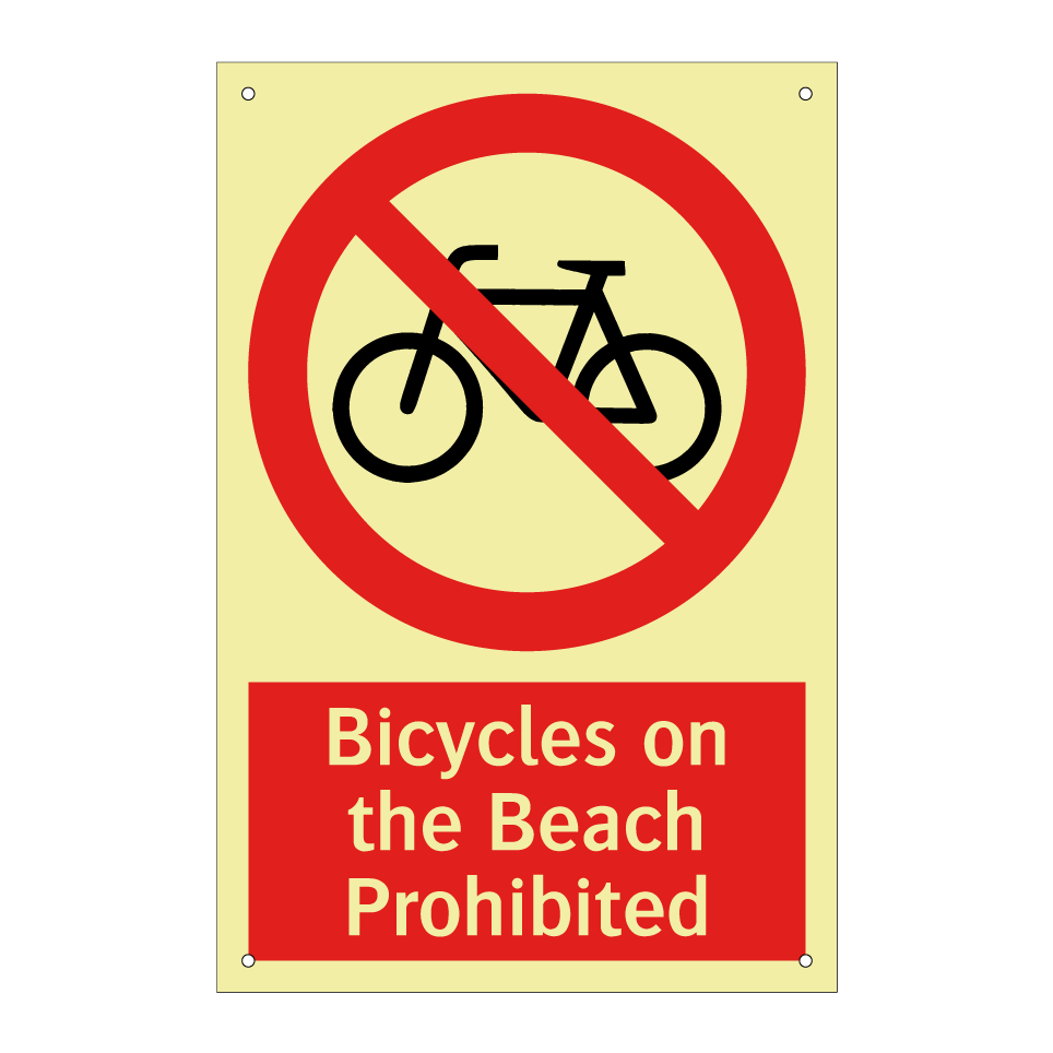 Bicycles on the Beach Prohibited