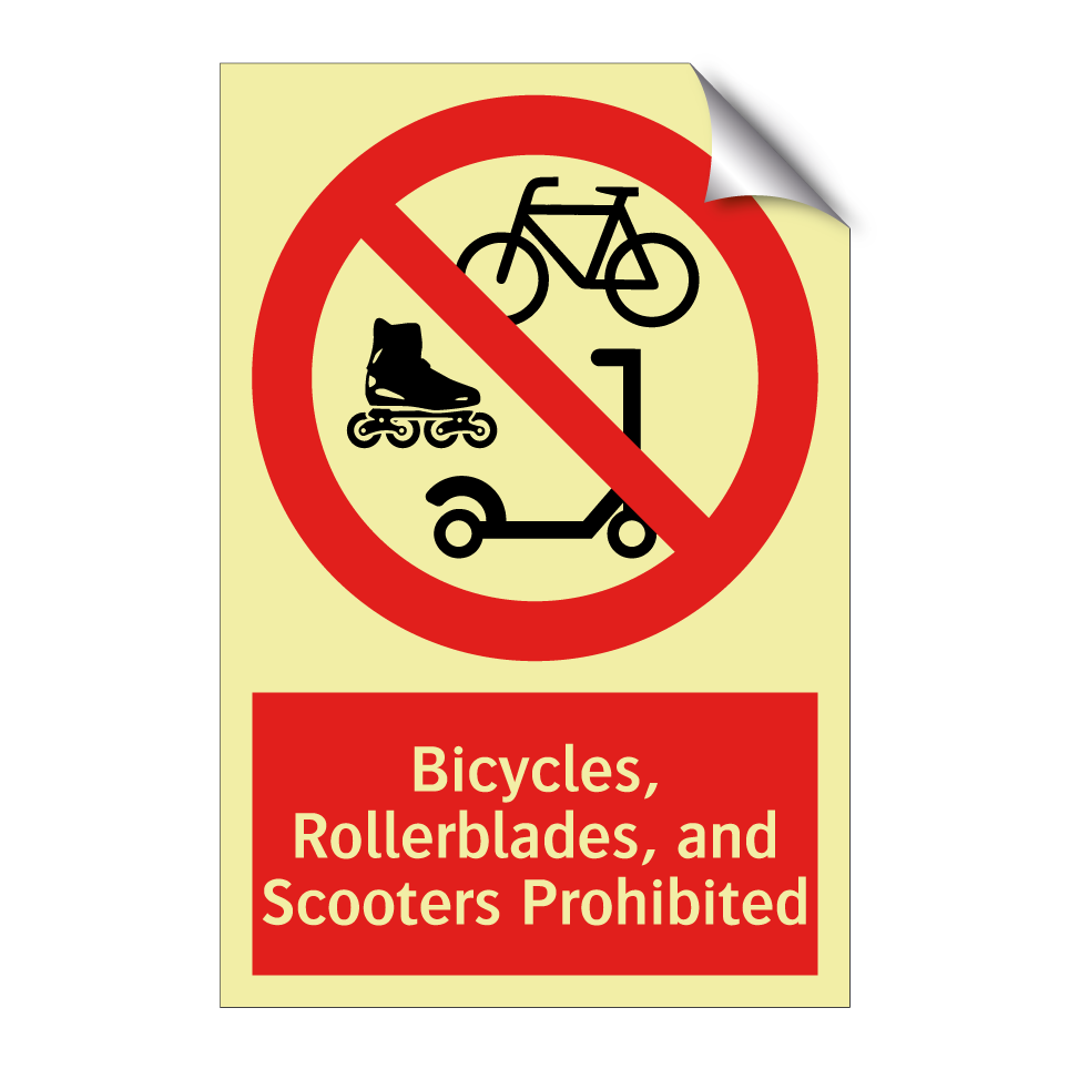 Bicycles, Rollerblades, and Scooters Prohibited