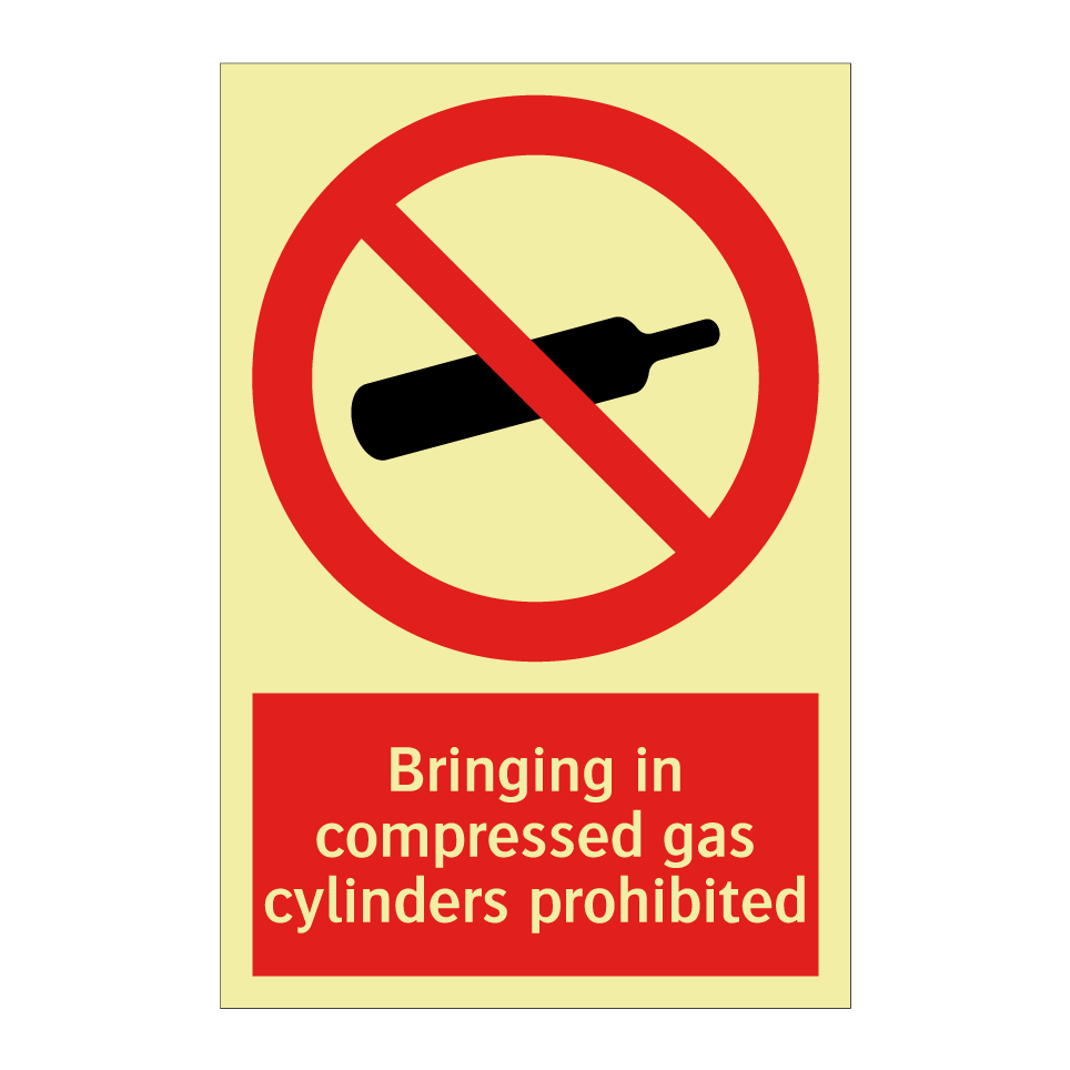 Bringing in compressed gas cylinders prohibited