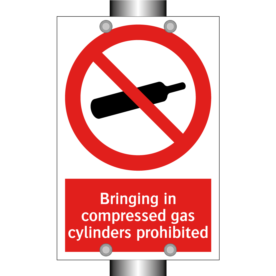Bringing in compressed gas cylinders prohibited