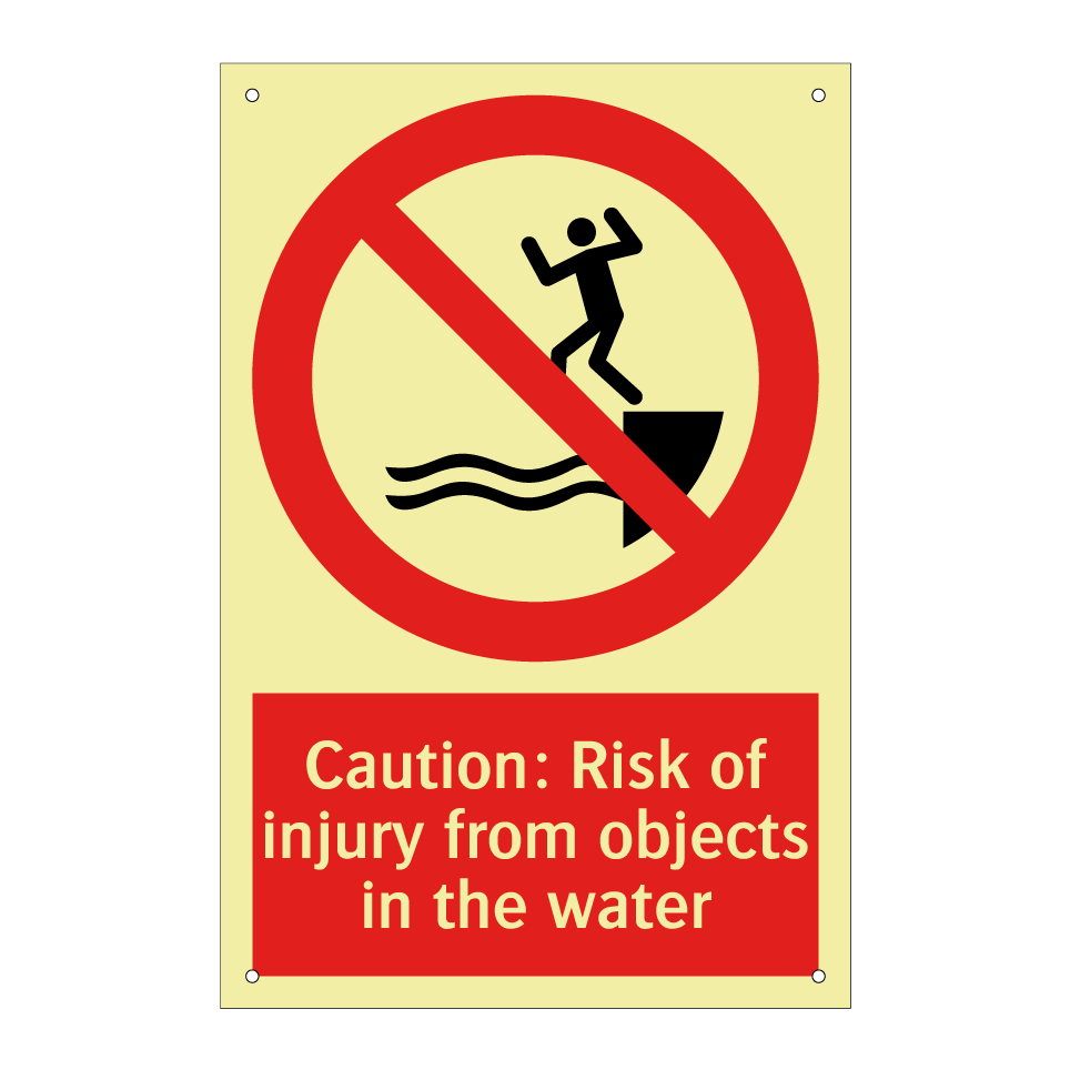 Caution: Risk of injury from objects in the water