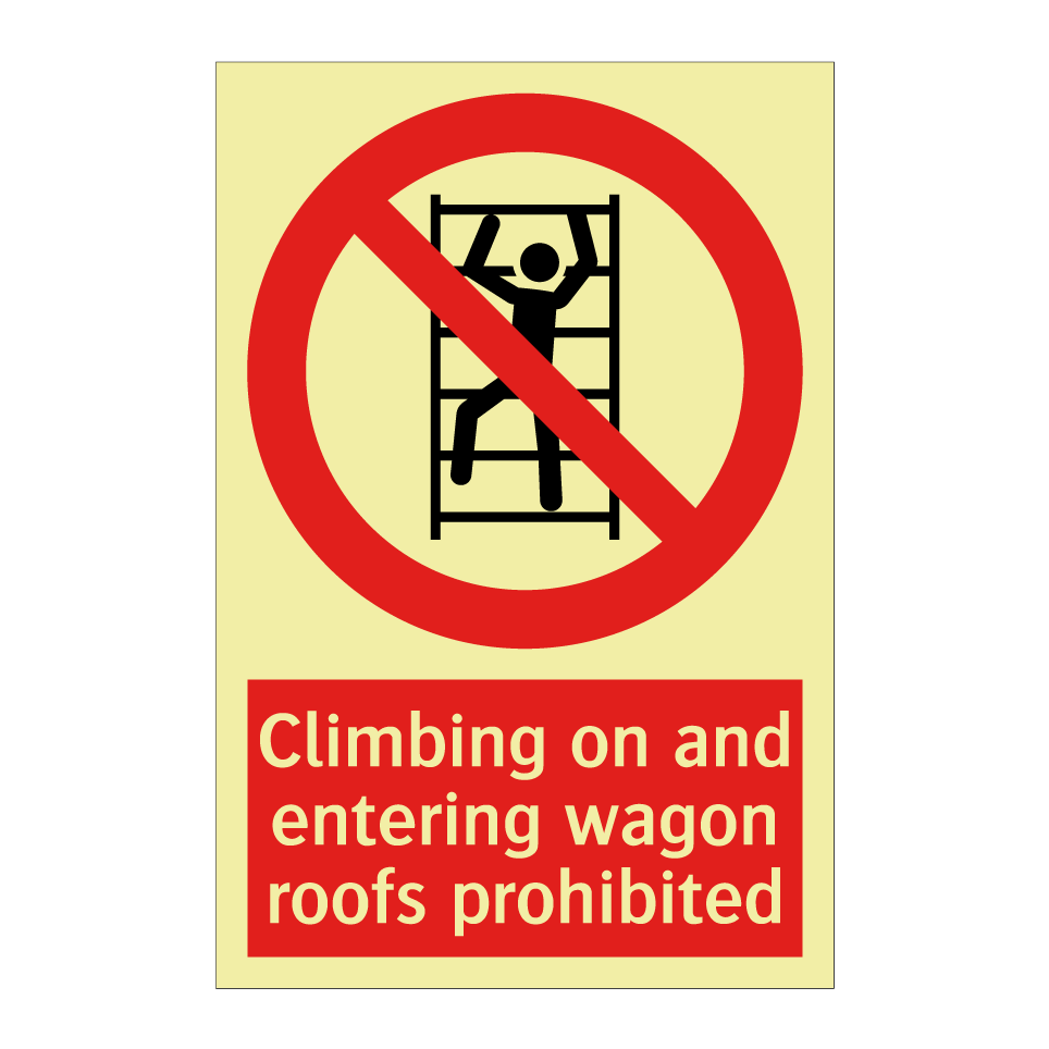 Climbing on and entering wagon roofs prohibited