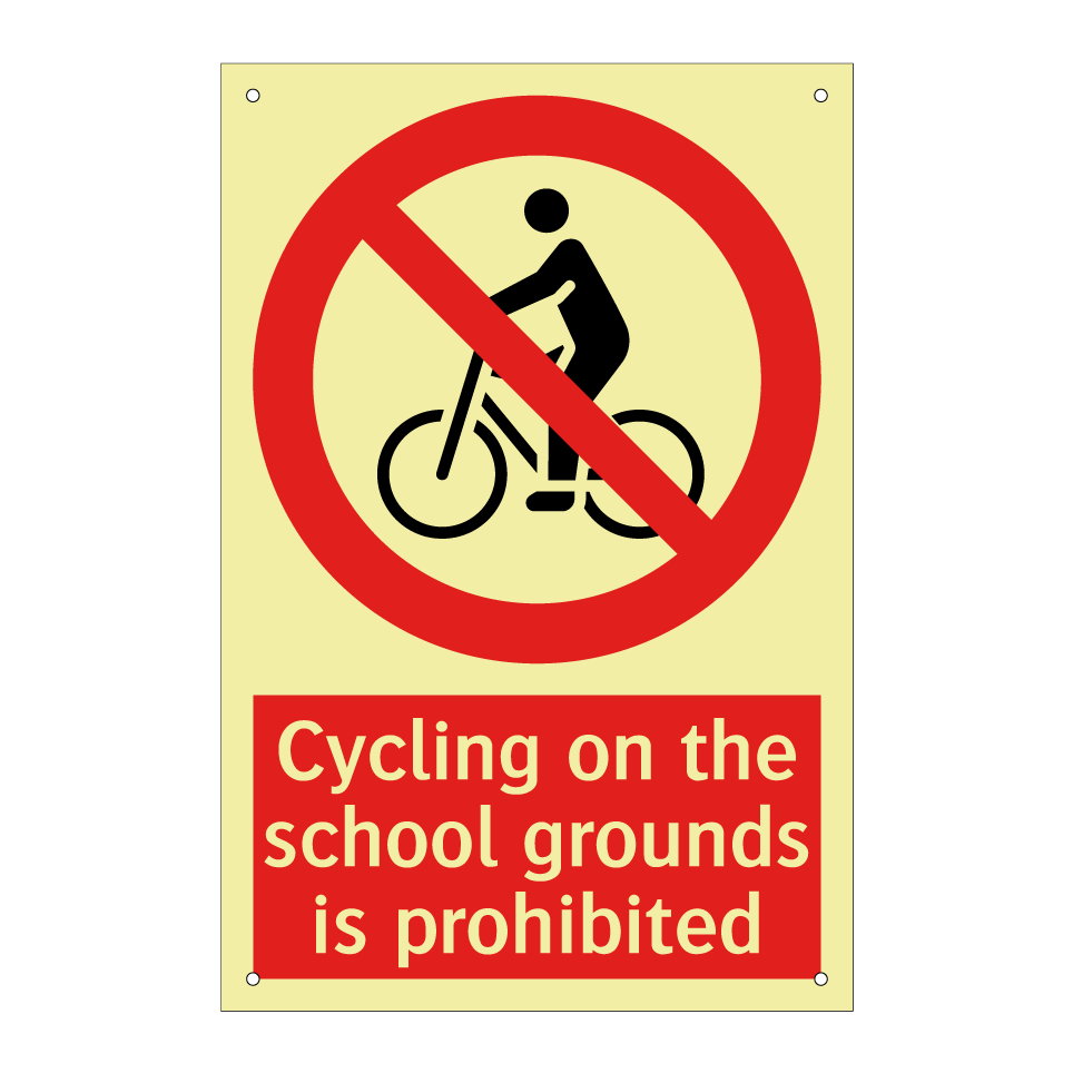 Cycling on the school grounds is prohibited
