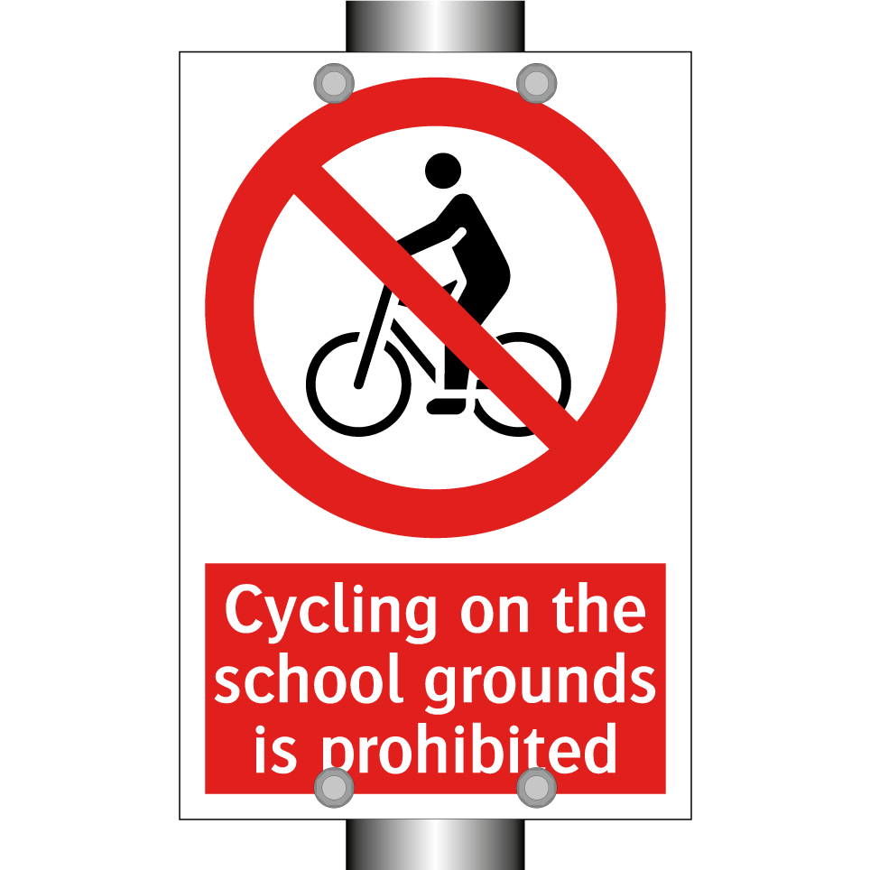 Cycling on the school grounds is prohibited