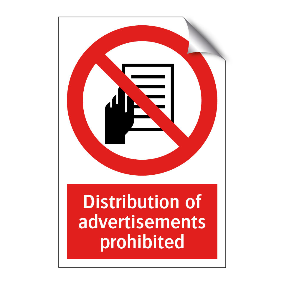 Distribution of advertisements prohibited