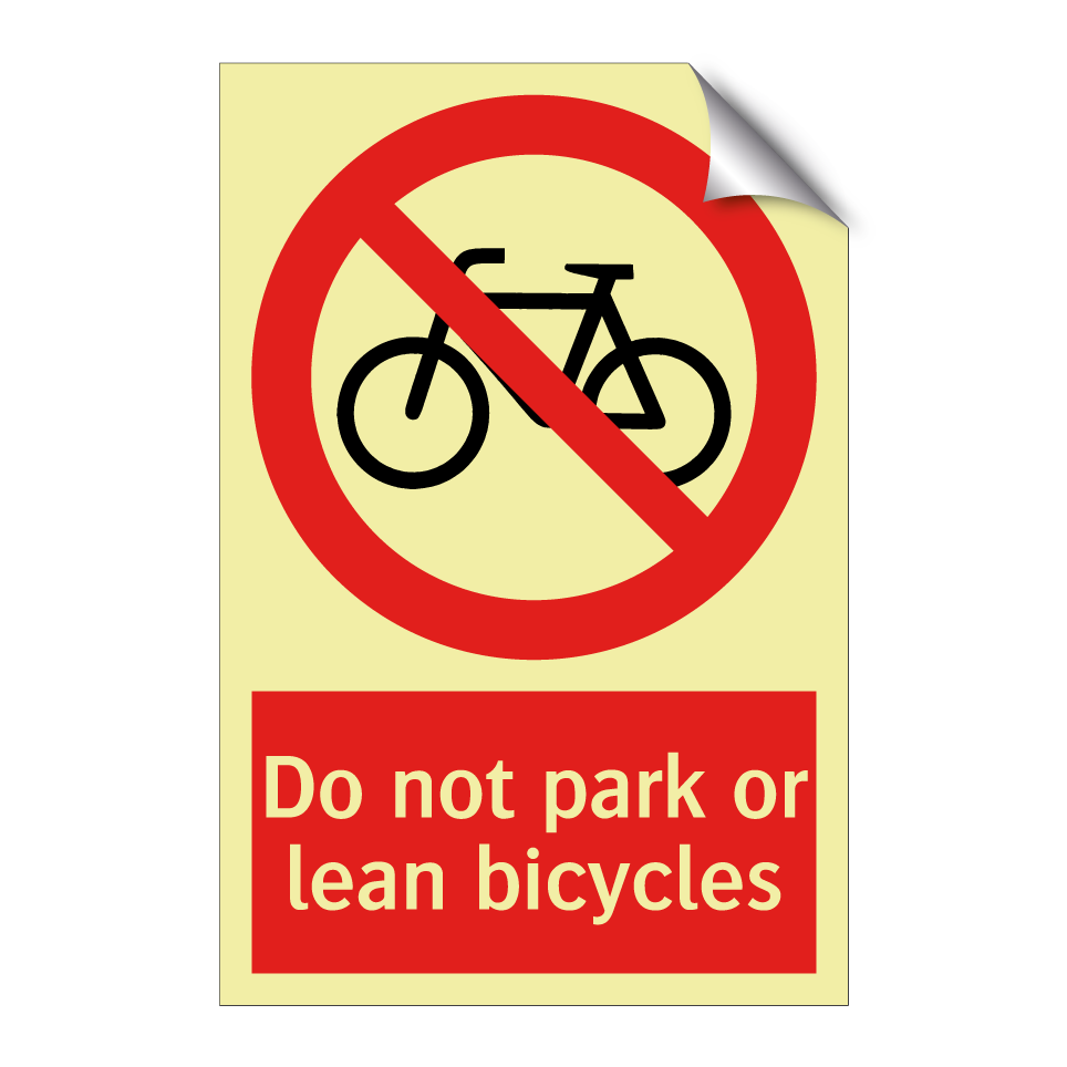 Do not park or lean bicycles