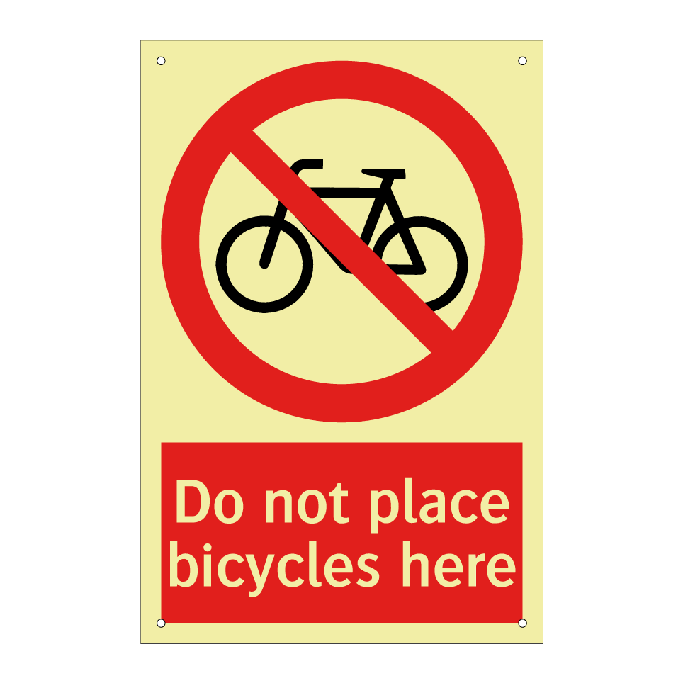 Do not place bicycles here