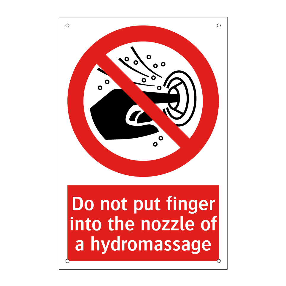 Do not put finger into the nozzle of a hydromassage