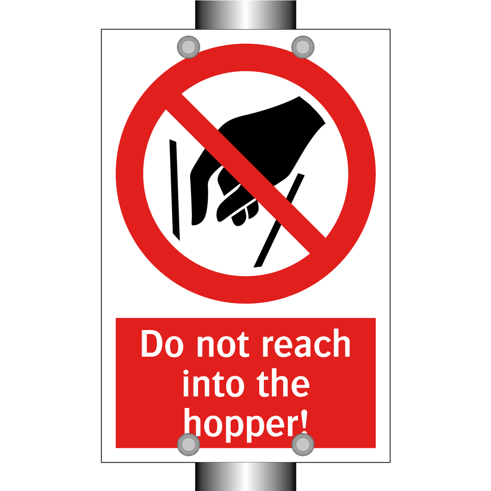 Do not reach into the hopper!
