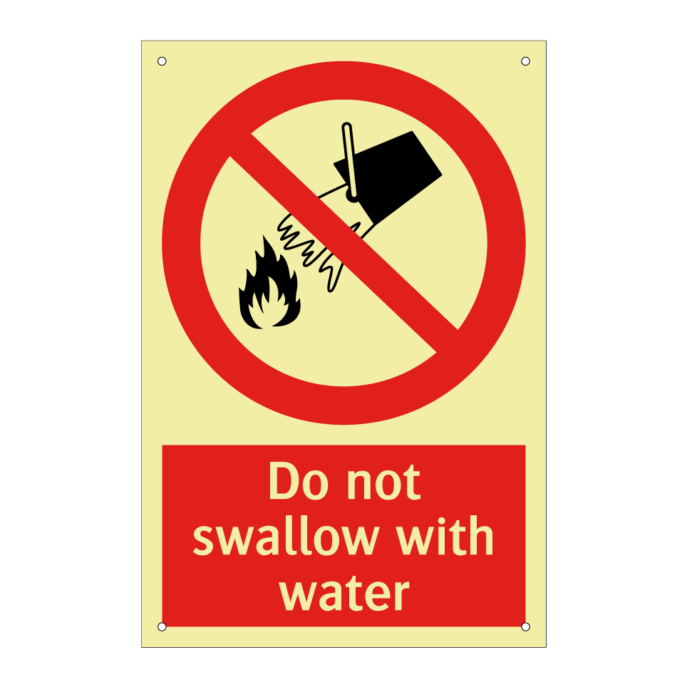 Do not swallow with water