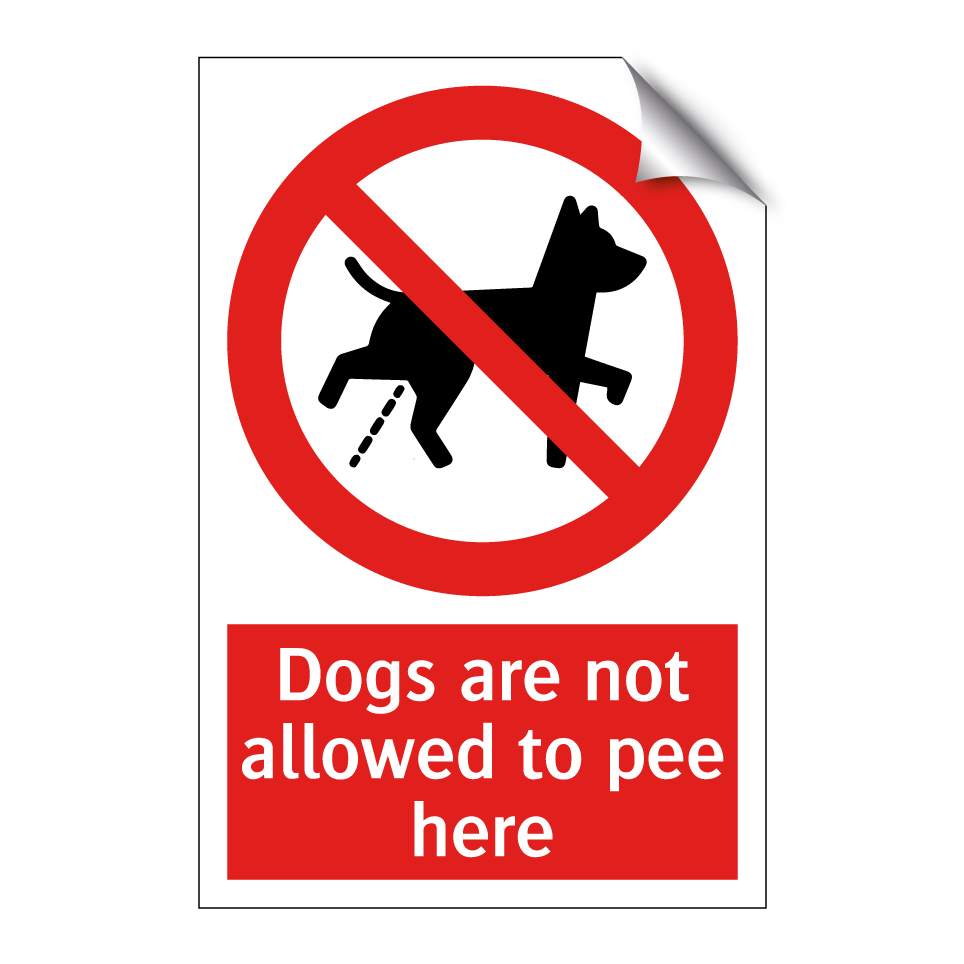 Dogs are not allowed to pee here