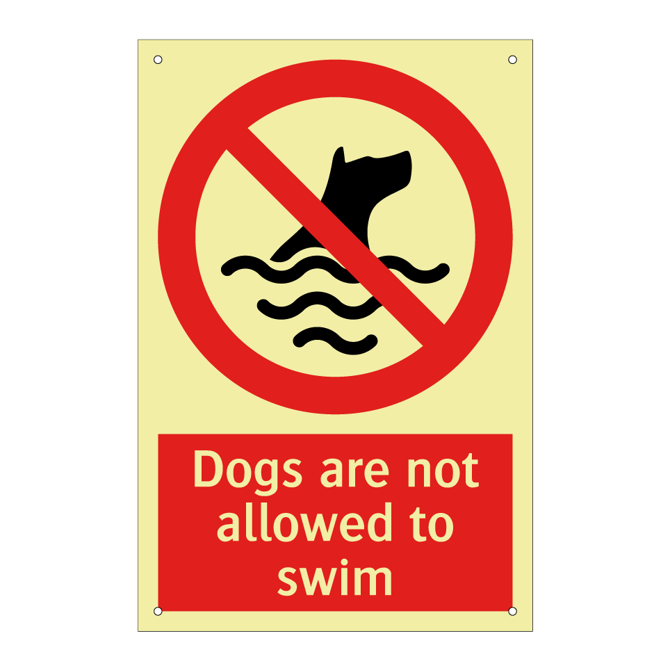 Dogs are not allowed to swim