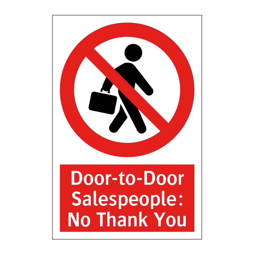 Door-to-Door Salespeople: No Thank You