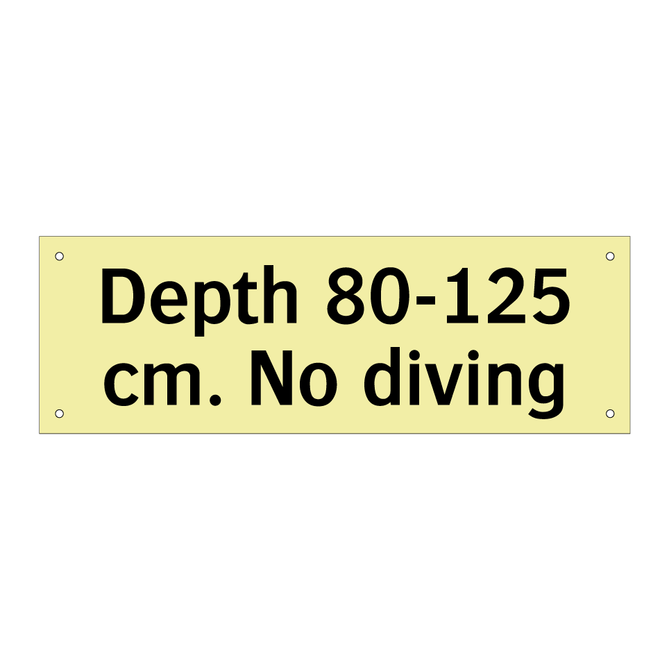 Depth 80-125 cm. No diving