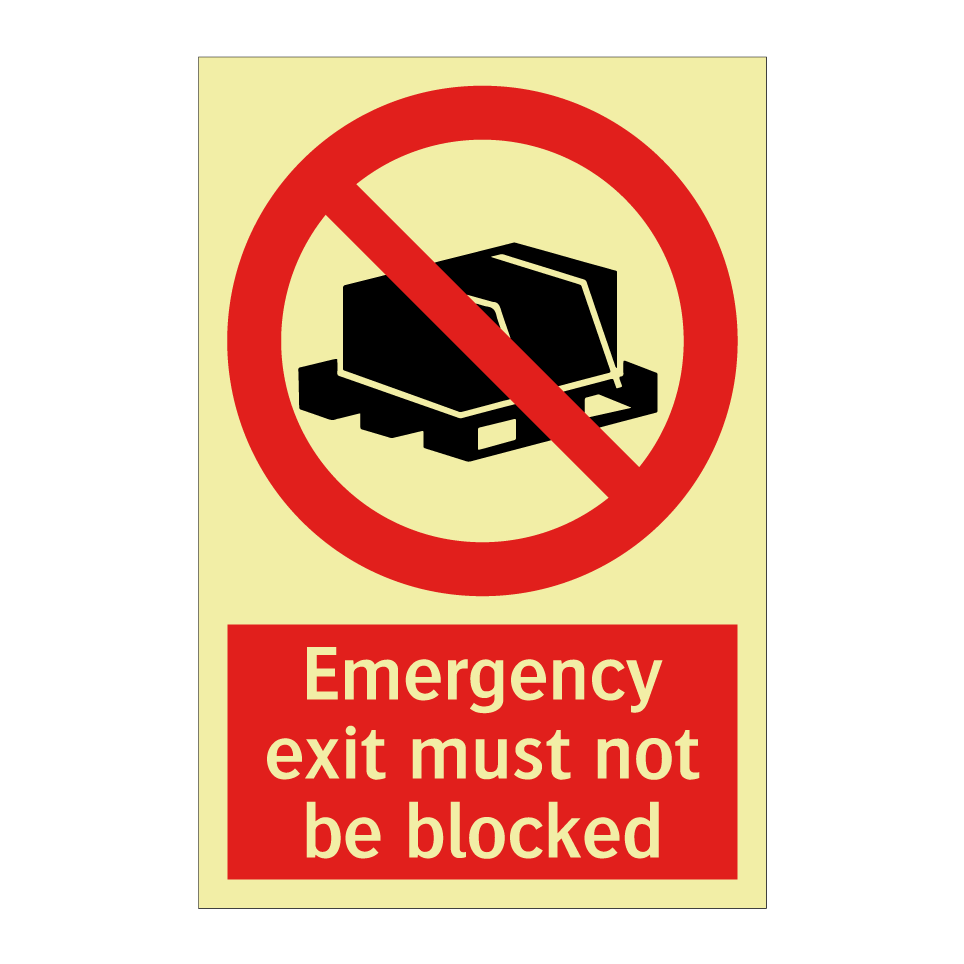 Emergency exit must not be blocked