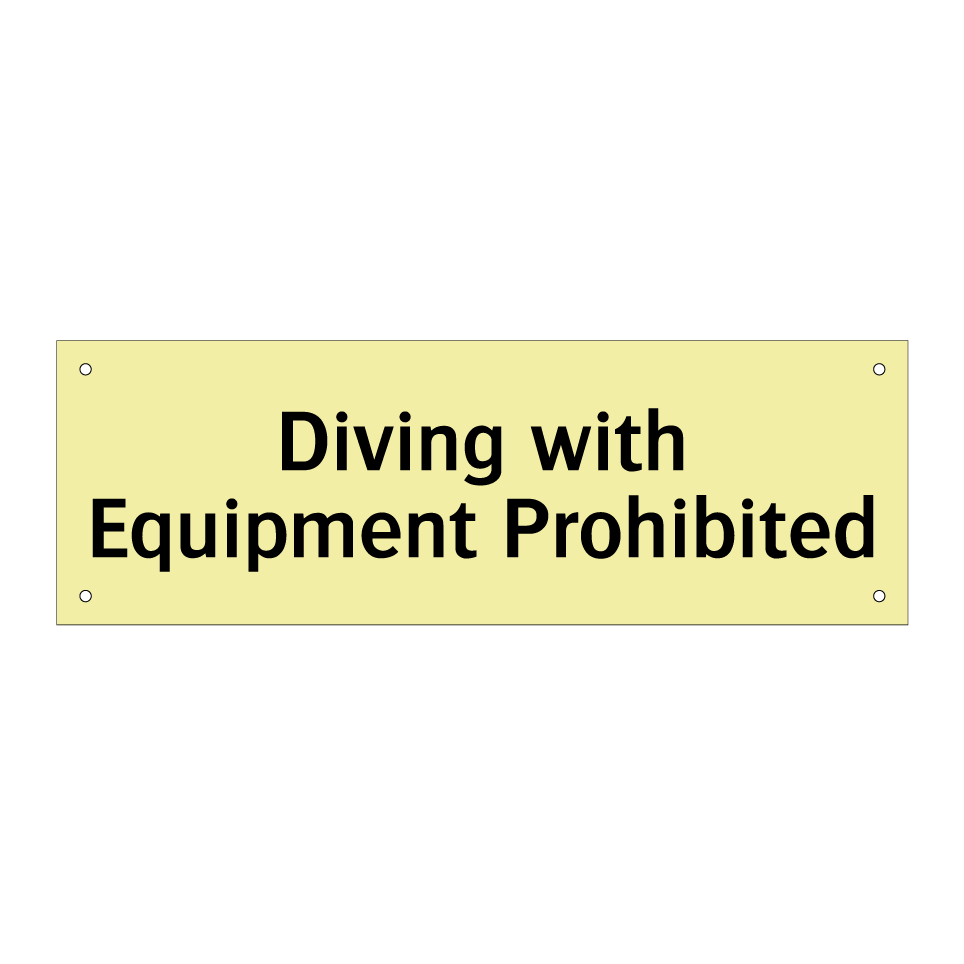 Diving with Equipment Prohibited
