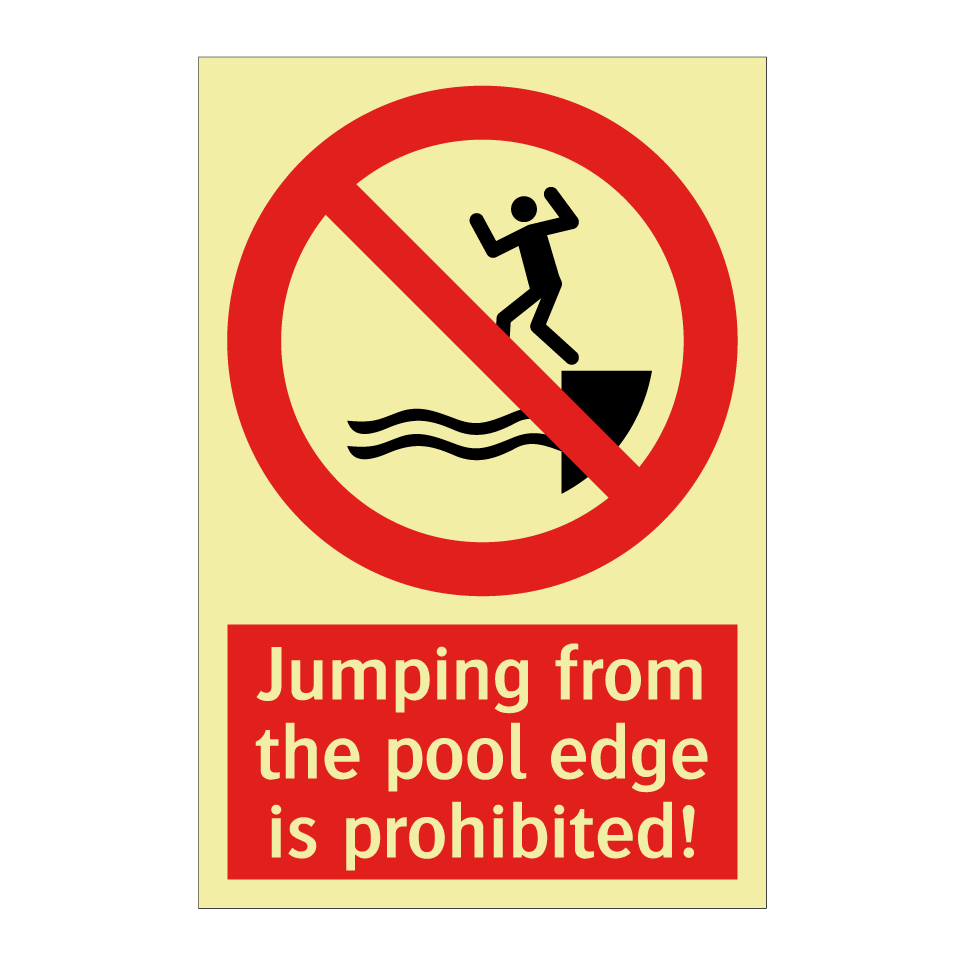 Jumping from the pool edge is prohibited!