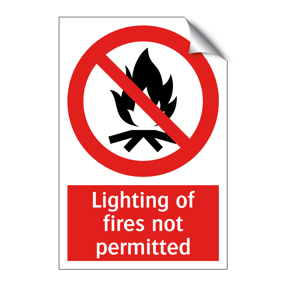 Lighting of fires not permitted