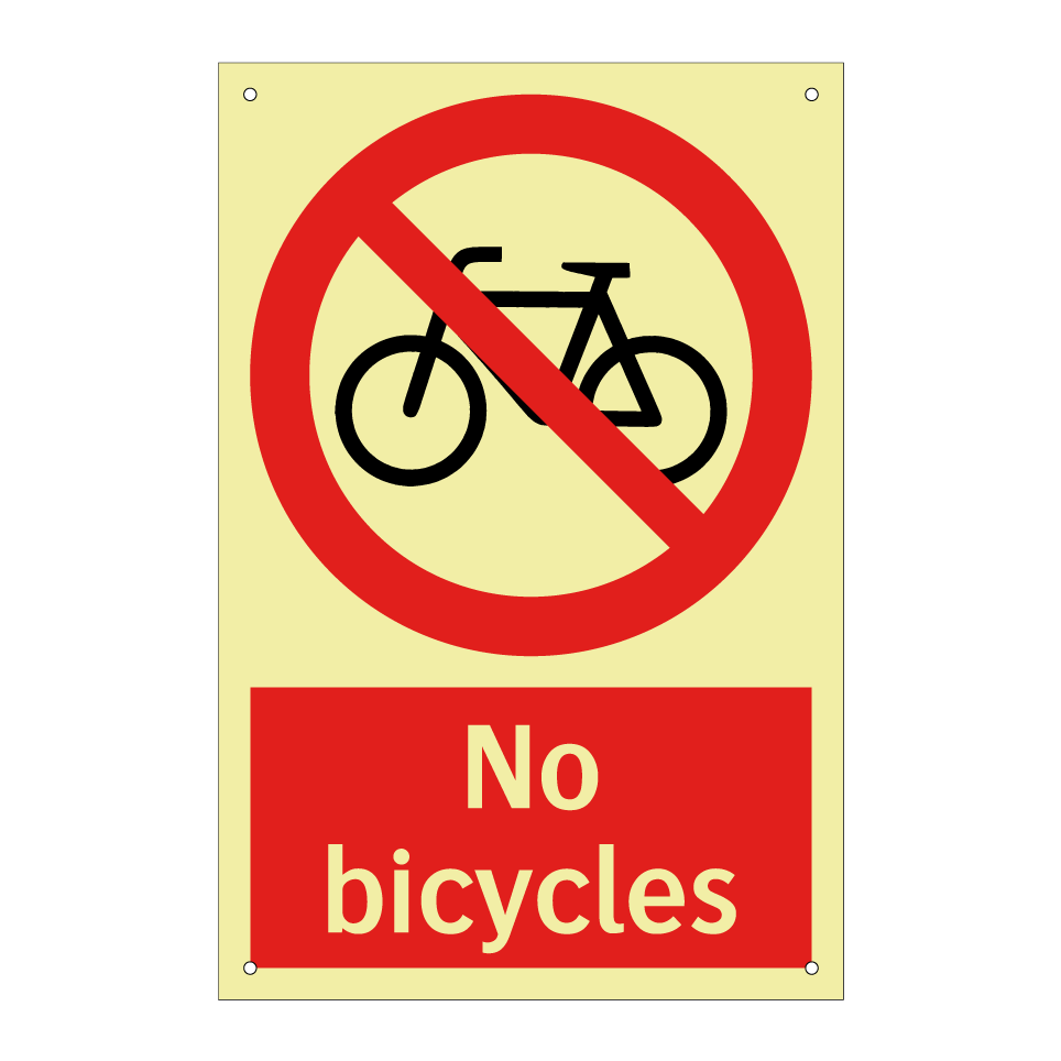 No bicycles