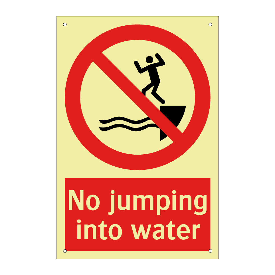 No jumping into water