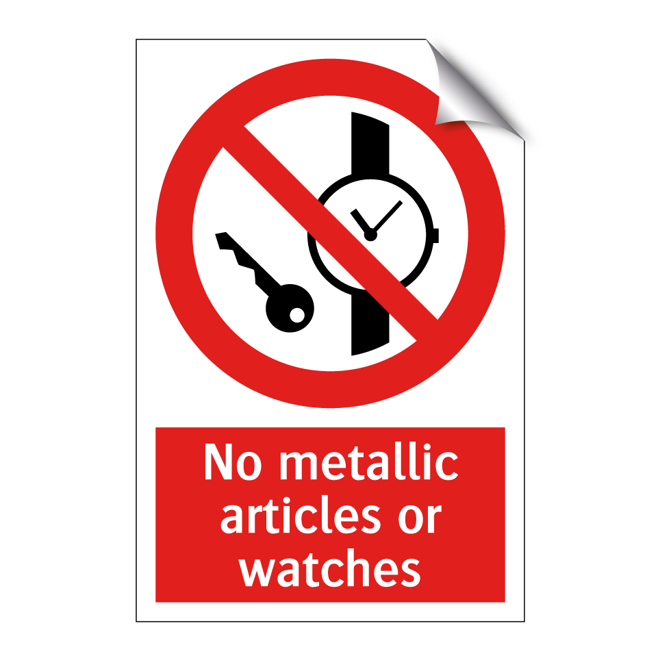 No metallic articles or watches