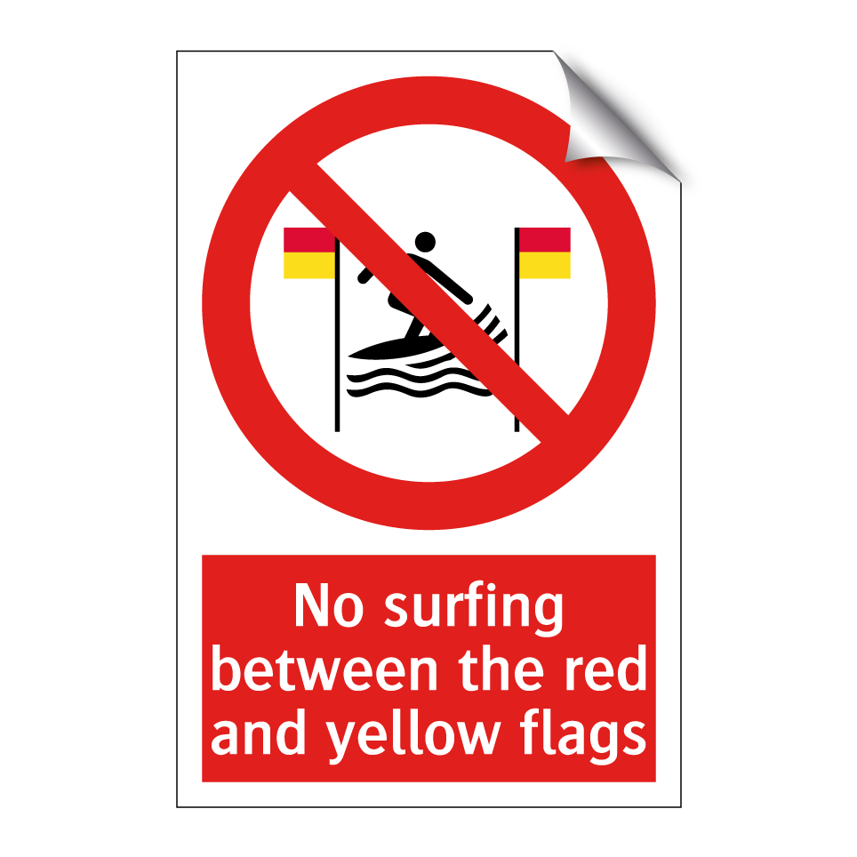 No surfing between the red and yellow flags