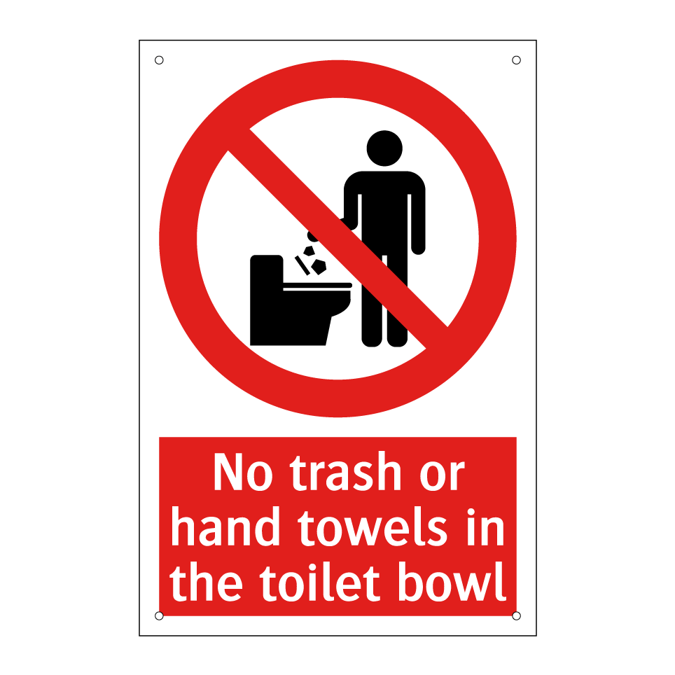 No trash or hand towels in the toilet bowl
